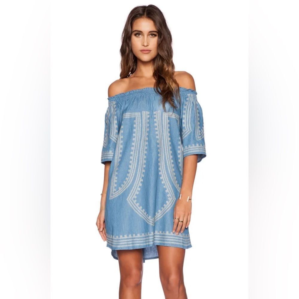 Francesca's Collections Chambray Off-Shoulder Cover-Up